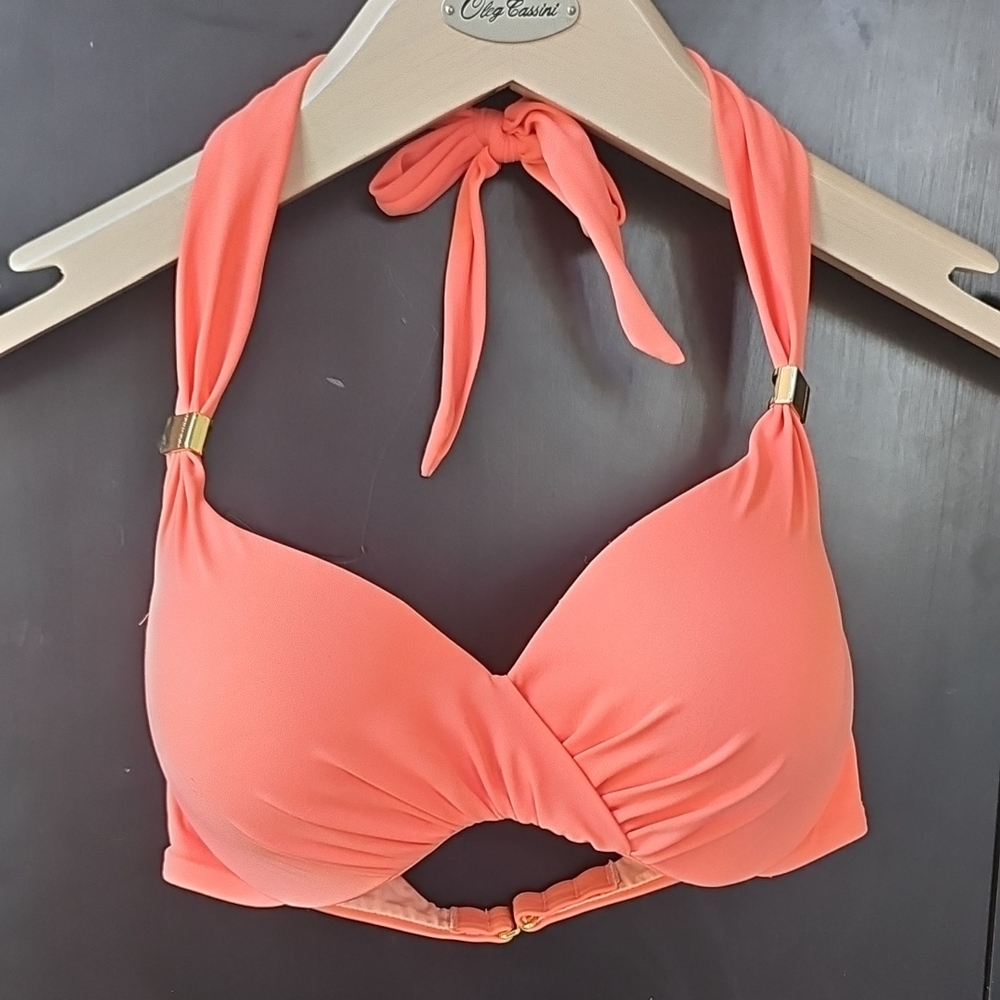 Victoria's Secret Coral Halter Bikini Top